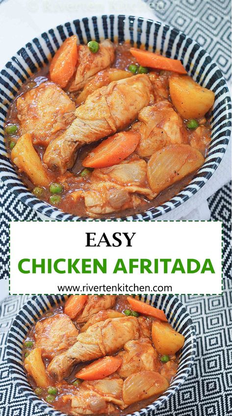 Filipino Afritada Chicken, Filipino Easy Recipe, Chicken Recipes Filipino Style, Afritada Chicken Filipino Recipes, Chicken Filipino Recipe, Chicken Afritada Filipino, Ulam Pinoy Filipino Recipes, Filipino Recipes Chicken, Filipino Chicken Recipes