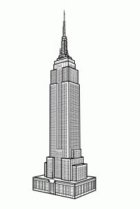 Empire State Building Drawing, Building Tattoo, New York Drawing, How To Build Steps, New York Buildings, Building Sketch, Building Drawing, City Drawing, Window Color