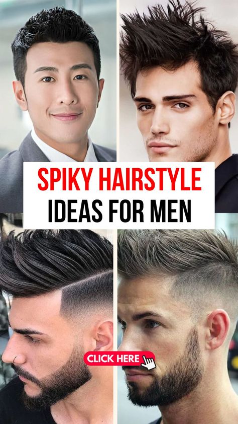 20 Trendy Spiky Hairstyles for Men to Rock This Season Spikes Hairstyle Men, Spikes Hairstyle, Spiky Hairstyles, Hairstyle Men, Textured Layers, Mohawks, Edgy Haircuts, Spiked Hair, Spiky Hair