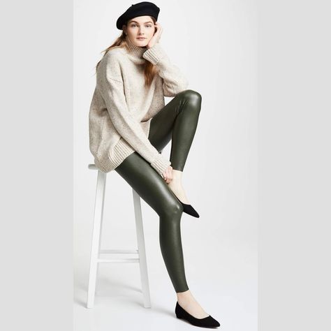 Our Faux Leather Leggings Feature Commando Patented Dig-Free Control Waistband & Firming, Stretchy, Smoothing Fabric That Doesn't Bag Or Sag. These Seriously Smoothing Leggings Provide All-Day Comfort You Can Style From Day To Night. Color: Pine Fabric: 55%Polyurethane, 44%Viscose, 1%Elastane Care Instructions: Machine Wash Closure Type: Pull On About This Item * Perfect Control For A Smooth And Slim Look: Our Perfect Control Leggings Provide A Sleek Look And All-Day Comfort With Shapewear Benef Patent Leather Leggings, Light Denim Jacket, Sequin Leggings, Waist Trainers, Sheer Clothing, Flare Legging, Black Faux Leather Leggings, Suede Leggings, Ankle Leggings