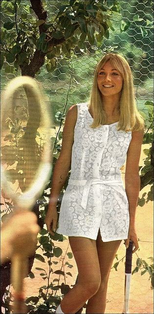 the 1960s-mini lace tennis dress | Flickr - Photo Sharing! Lace Tennis Dress, Tennis Life, 1960s Outfits, 1960 Fashion, Vintage Tennis, Retro Sport, Tennis Fashion, Mod Fashion, Tennis Dress