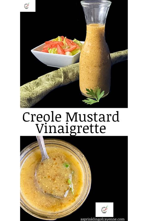 Creole Mustard Vinaigrette - A Sprinkling of Cayenne Mustard Salad Dressing, Friday Food, Homemade Dressings, Autoimmune Recipes, Creole Mustard, Mustard Vinaigrette, Louisiana Hot Sauce, Creole Cooking, Honey Mustard Dressing