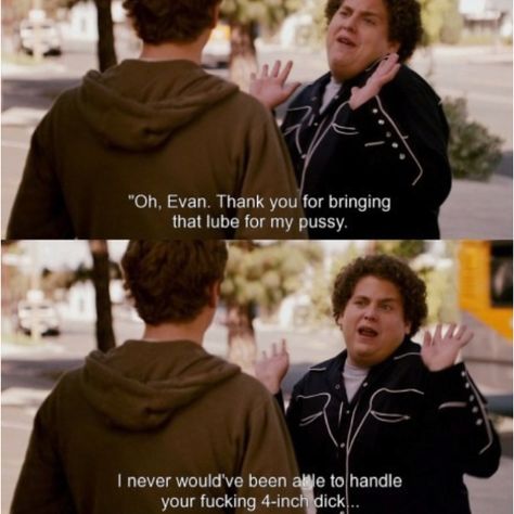 Superbad Superbad Quotes, Superbad Movie, Best Movie Lines, Best Movie Quotes, Chicka Chicka, Fav Movie, Quotes For You, Michael Cera, Big Bottle