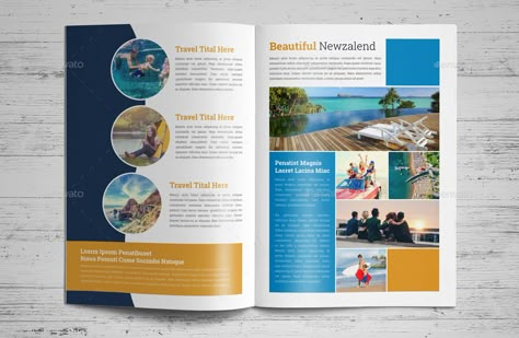 Travel Agency Brochure Catalog InDesign Template v7 #Brochure, #AD, #Agency, #Travel, #Catalog Travel Magazine Layout, Travel Brochure Design, Catalog Design Layout, Vacation Winter, Newsletter Layout, Brochure Design Layout, Brochure Inspiration, Pub Design, Magazine Layout Design