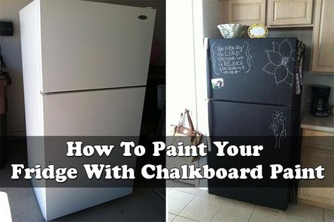 How To Paint Your Fridge With Chalkboard Paint Paint Fridge, Chalkboard Fridge, Diy Chalkboard Paint, Painted Fridge, Diy Chalkboard, Marriage Certificate, Chalkboard Paint, 15 Diy, Body Scrubs