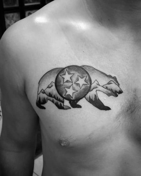 20 Tennessee Flag Tattoo Ideas For Men - Three Star Designs Rocky Top Tennessee Tattoo, Tri Star Tattoo Tennessee, Tennessee Tattoo For Men, Tennessee Tristar Tattoo, Tristar Tattoo, Tennessee Tattoos, Tennessee Tattoo Ideas, Tennessee Tattoo, American Traditional Sleeve