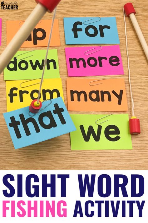 Sight word activities can be fun and engaging for preschool, kindergarten, first grade, 2nd, and 3rd grade students in the classroom. These are my favorite hands on activities that require NO worksheets. Get the free flashcards and you're ready to play! Free Flashcards, The Rainbow Fish, Sight Word Fun, Teaching Sight Words, Sight Word Flashcards, Sight Words Kindergarten, Sight Word Activities, Sight Word Games, Kindergarten Learning