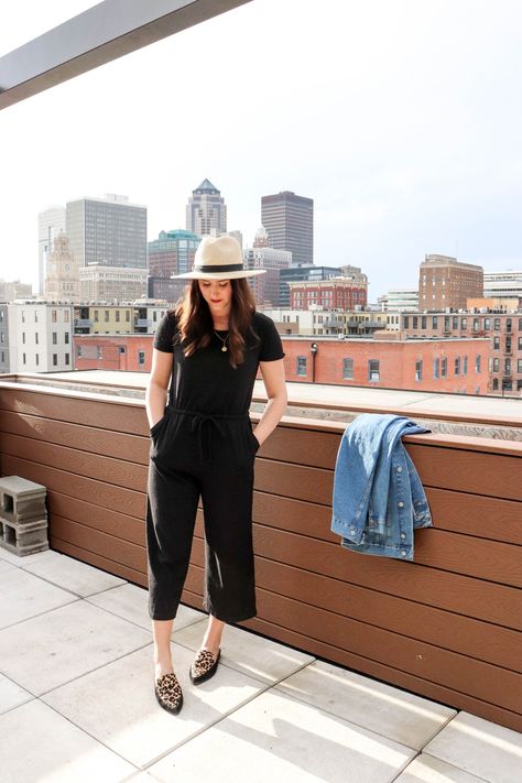 Old Navy Jumpsuit | A Little Black Jumpsuit | Spring Style Old Navy Jumpsuit Outfit, Old Navy Jumpsuit, Black Jumpsuit Outfit, Casual Date Nights, Black Strapless Jumpsuit, Navy Jumpsuit, Jumpsuit Outfit, Mom Outfits, Spring Outfits Casual