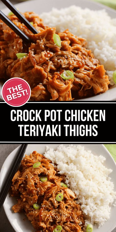 Crock pot teriyaki chicken thighs are a delicious and easy way to make a flavorful meal with minimal effort. Making this homemade teriyaki sauce is one of the most delicious and easy recipes. Crockpot Teriyaki Chicken, Crock Pot Teriyaki Chicken, Crockpot Teriyaki, Clean Dinner, Teriyaki Chicken Crock Pot, Gf Dinner, Slow Cooker Teriyaki Chicken, Easy Teriyaki Chicken, Clean Dinners