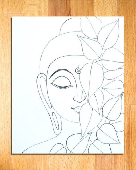 Buddha Drawing Watercolor, Buddha Painting Pencil Sketch, Lord Buddha Canvas Painting, Easy Buddha Painting For Beginners, God Outline Drawing, Lord Buddha Painting, Gautam Buddha Painting Simple, Gautam Buddha Drawing Easy, Gautam Buddha Mandala Art