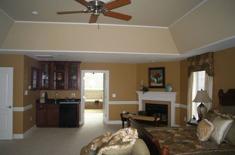 Bedroom coffee bar Bedroom Tray Ceiling Paint Ideas, Coffee Bar In Bedroom, Angled Tray Ceiling, Bar In Bedroom, Tray Ceiling Paint Ideas, Tray Ceiling Paint, Morning Bar, Spa Baths, Tray Ceilings