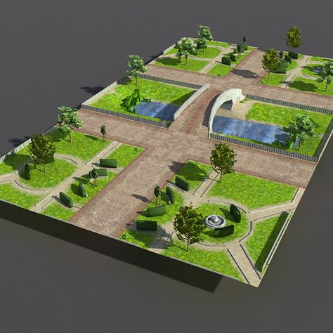 Low poly Park. 3D model of a city. #3D #3DModel #3DDesign #city #garden #grass #nature #park #tree House Garden Landscape, Beautiful Gardens Landscape, Park Wallpaper, Zen Garden Design, Architectural Model, Easy Landscaping, Entertainment Design, Landscape Architecture Design, Low Poly Models