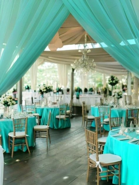 30+ Mesmerizing Teal Wedding Decorations | HubPages Teal Reception Decor, Light Teal Wedding Theme, Teal Drapes, Light Teal Wedding, Teal Wedding Decorations, Teal Centerpieces, Teal Green Wedding, Teal Wedding Theme, Turquoise Wedding Decorations