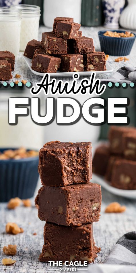 This Amish Fudge Recipe keeps things really simple, with only a handful of ingredients. It's also probably the best fudge you'll ever taste too, so there's that. Amish Fudge has always been a family favorite for us. Amish Fudge, The Best Fudge, Best Fudge, Breakfast Dessert Recipes, Holiday Candy Recipes, Vegetarian Recipes Dessert, Homemade Fudge Recipes, Thanksgiving Sweet Treats, Fudge Recipes Chocolate