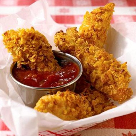 The Best Oven-Baked Chicken Fingers Ever — Plus Great Sauce Recipes Savory Cravings, Healthy Chicken Fingers, Crazy Dough, Diet Dishes, Chicken Fingers Baked, Chicken Finger Recipes, Sauces Recipes, Future Chef, Recipe Hacks