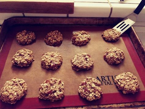 Banana-Oat-Applesauce Cookies (sugar and oil free) - The Penny Pantry Oatmeal Applesauce Cookies, Applesauce Cookies, Banana Oat Cookies, Healthy Oatmeal Cookies, Banana Oatmeal Cookies, Apple Sauce Recipes, Cookies Sugar, Banana Oat, Sugar Free Cookies