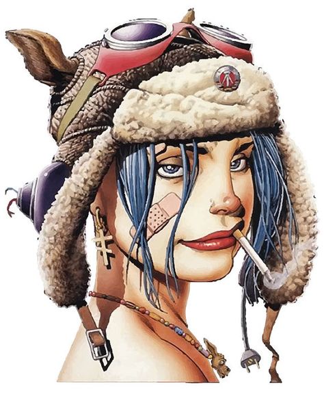 Full Color Tank Girl Vinyl Decal Smoking cigarette Tank Girl Art, Tank Girl, Comics, Hair, Art