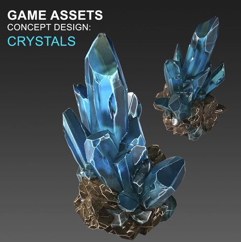 Gemstone Concept Art, Crystal Design Art, Crystals Concept Art, Giant Crystal Fantasy Art, Arcane Crystal, Crystal Concept Art, Fantasy Materials, Crystals Drawing, Crystal Artwork