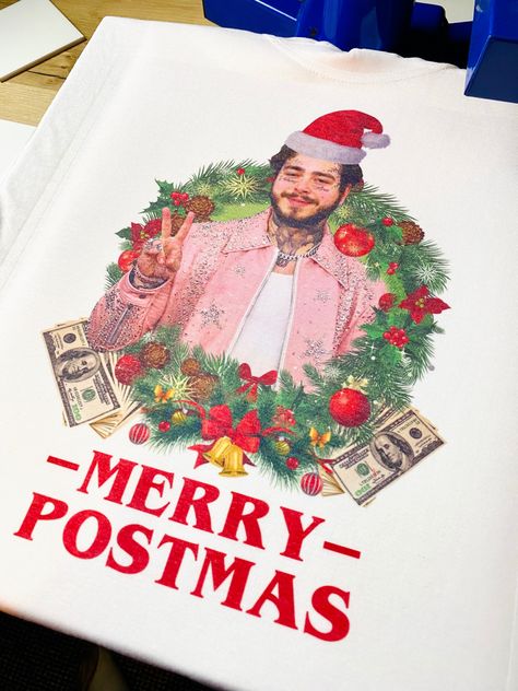 Post Malone Tshirt, Christmas Tshirt, Christmas Post, Clothing Designs, Tshirt Funny, Post Malone, Funny Meme, Christmas Tshirts, Christmas Card