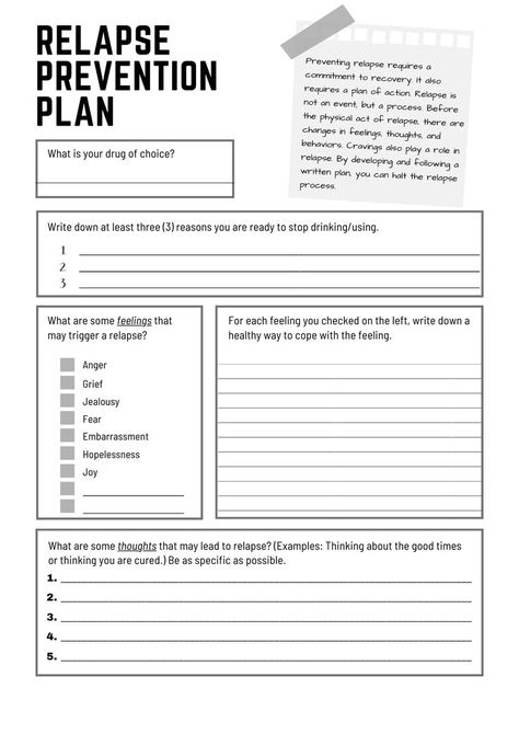 Free 5-page PDF download for clinical use or self-help from Mind Remake Project (a free therapy resource site) Substance Group Therapy, Substance Use Therapy Activities, Substance Use Group Activities, Relapse Prevention Plan, Group Therapy Activities, Relapse Prevention, Care Coordination, Peer Group, Counseling Worksheets