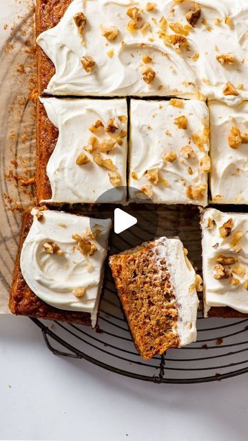 Walnuts Recipe, Carrot Cake Bars, Brown Butter Frosting, Carrot Spice Cake, Spiced Carrots, Easy Carrot Cake, Healthy Carrot Cakes, Dairy Free Cream, Simple Pantry