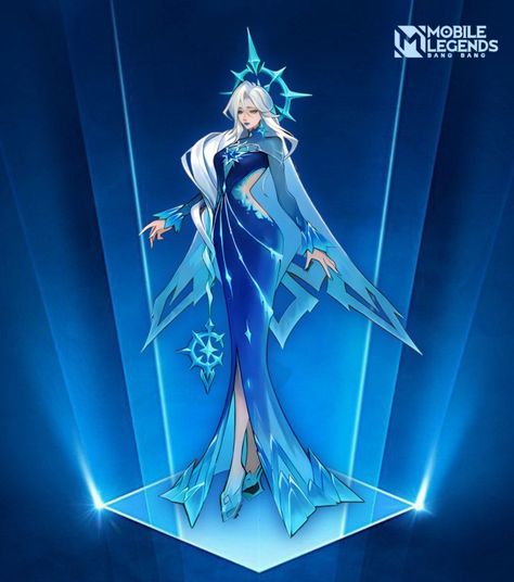 MLBB Aurora "Queen of Ice" Revamp Design Mobile Legends Aurora, Aurora Mlbb, Scene Reference, Mlbb Wallpaper, Mlbb Fanart, Andy Lau, Aurora Art, Alucard Mobile Legends, Skin Drawing