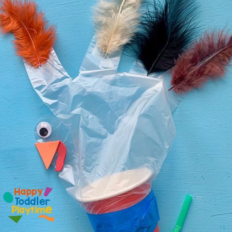 Chicken Glove Cup Craft, Glove Turkey Craft, Blow Up Glove Craft, Thanksgiving Turkey Crafts For Toddlers, Turkey Glove Craft, Potato Turkey Craft, Turkey Puppet Craft, Blowing Activities For Kids, Chicken Crafts For Kids