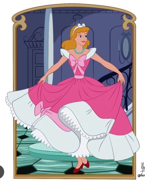 Cinderella Pink Dress, Cinderella Pink Dress Cartoon, Cinderella Dress Animation, Aroura Sleeping Beauty Pink Dress, Cinderella Historically Accurate, Cinderella Wallpaper, Disney University, Cinderella 1997 Fanart, Cinderella Art