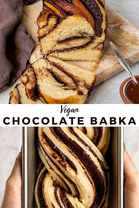 The BEST Vegan Chocolate Babka Bread recipe! This easy chocolate babka is just like the traditional Jewish chocolate bread you grew up eating- but made eggless & dairy-free. Soft vegan brioche dough filled with swirls of a homemade chocolate bread. Includes a video & step by step photos to show you how to make babka from scratch! #sgtoeats #veganbabka #chocolatebabka Vegan Chocolate Babka, Vegan Brioche Bread, Vegan Babka, Chocolate Babka Recipe, Vegan Brioche, Starch Diet, Hannukah Recipes, Babka Bread, Vegan Pastry