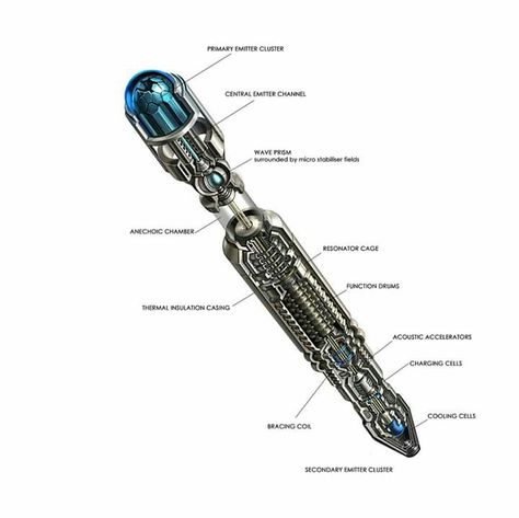 Dr Who Sonic Screwdriver, Cutaway Illustration, Doctor Who Craft, Doctor Who Memes, Doctor Who Fan Art, Sonic Screwdriver, Visual Dictionary, The Warden, Rory Williams