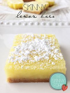 Skinny Lemon Bars — The Skinny Fork Homemade Lemon Bars, Low Sugar Desserts, Light Desserts, Lemon Bars, Lemon Desserts, Ww Recipes, Healthy Sweets, Low Sugar, Healthy Dessert