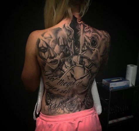 Full Back Tattoos Women, Womens Back Tattoos Large, Backpiece Tattoo For Women, Female Back Tattoos Full, Whole Back Tattoo Women, Full Back Tattoo Women, Forest Tattoo Sleeve, Backpiece Tattoo, Wife Tattoo