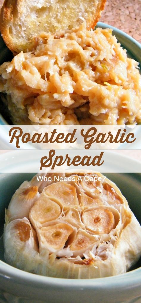 Roasted Garlic Spread Recipe, Roasted Garlic Spread, Garlic Bread Spread, Garlic Butter Spread, Roasting Garlic In Oven, Garlic Spread, Baked Garlic, Spread Recipes, Pita Chips