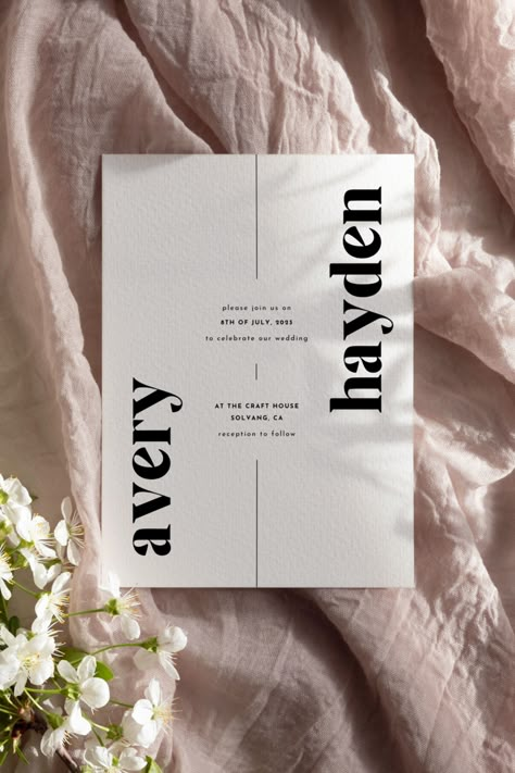 Sleek Wedding Invitations, Wedding Invite Cards Design, Minimal Invitation Design, Minimalist Wedding Invite, Minimalist Invitation Wedding, Modern Simple Wedding Invitations, Modern Wedding Invitations Minimalist, Minimalist Wedding Invitation Elegant, Minimalist Wedding Invitation Modern