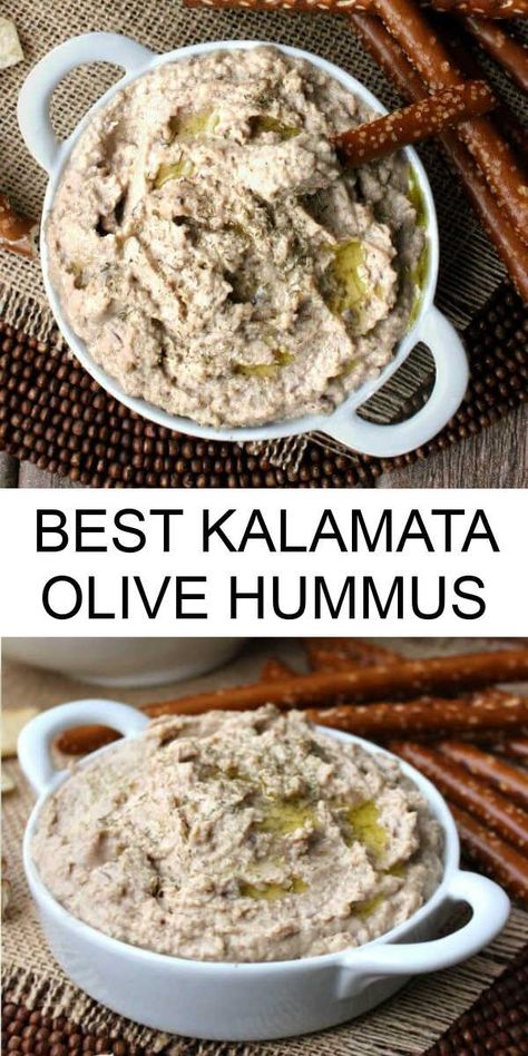 Kalamata Olives Hummus is a boldly flavorful hummus that will be a fantastic addition to your recipe box. An easy dip so just combine and blend. #kalamataolives #olivehummus #kalamataolivehummusrecipe #kalamataolivehummus #veganrecipes #appetizer Kalamata Olive Dip, Kalamata Olive Hummus, Olive Hummus, Olive Dip, Hummus Recipe Homemade, Easy Dip, Olive Recipes, Hummus Recipe, Vegan Appetizers