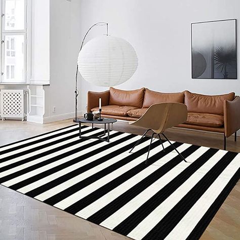 Black And White Carpet Living Room, Black White Carpet, Black And White Striped Rug, Carpet Black And White, Stripe Carpet, Black And White Rugs, Modern Outdoor Rugs, Black And White Carpet, White Rugs