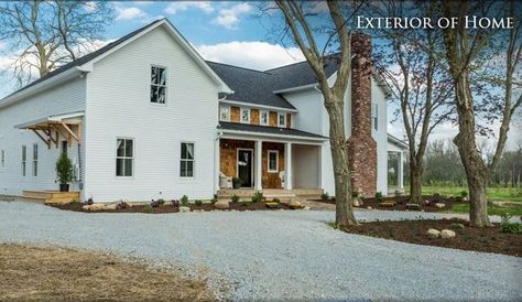 Dream Home: A Modern Farmhouse For Sale in Indiana | Hooked on Houses | Bloglovin’ Houses With Metal Roofs, Indiana Farmhouse, Farm Exterior, Farmers Porch, Farmhouse Build, Farmhouse Tour, Silo House, Side Entrance, Farmhouse Fresh