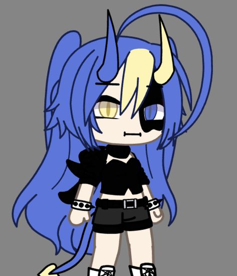 Gacha Dragon Oc, Blue Hair Dark, Vampire Clothes, Cartoon Eyes Drawing, Gacha Characters, Free Oc, Kitty Clothes, Hello Kitty Clothes, Cartoon Eyes