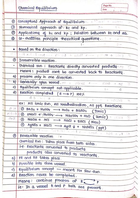 Chemical Equilibrium Notes, Equilibrium Notes, Chemistry Short Notes, Chemical Equilibrium, Short Notes, Chemistry Notes, Chemical Reaction, Mehndi Designs For Beginners, Chemical Reactions