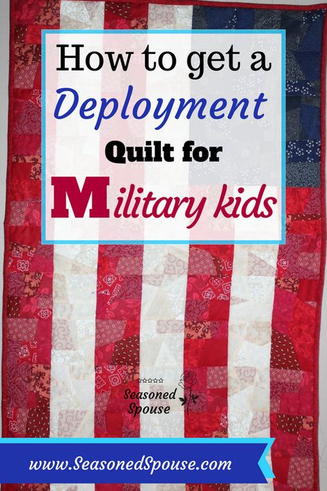 Here's how military kids can get a free deployment quilt from the ASYMCA. Deployment Letters To Husband, Deployment Countdown Ideas, Deployment Ideas For Kids, Deployment Countdown For Kids, Deployment Binder, Sfrg Ideas, Deployment Kids, Deployment Quotes, Military Quilts