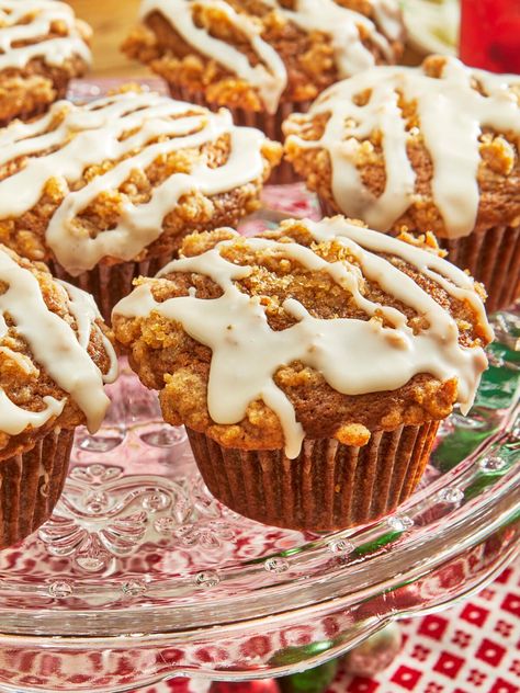 thepioneerwoman Gingerbread Muffins Recipe, Gingerbread Muffins, Lemon Blueberry Muffins, Bakery Ideas, Christmas Food Gifts, Christmas Brunch, Streusel Topping, Christmas Breakfast, Chocolate Chip Muffins