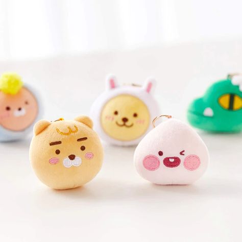 Plushies & Keychains | Kawaii Pen Shop Cartoon Creatures, Friends Keychain, Kawaii Pens, Cat Stamp, Kakao Friends, Icing Colors, Stamp Blocks, Pen Shop, Feather Flower