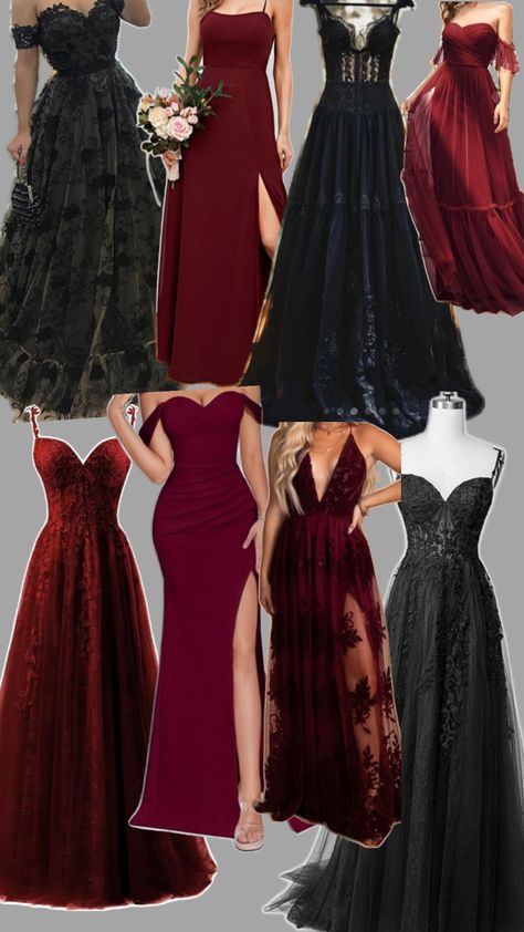 Red And Black Bridesmaid Dresses, Black And Red Bridesmaid Dresses, Horror Vibes, Maroon Bridesmaid, Maroon Bridesmaid Dresses, Black Bridesmaid, Black Wedding Dress, Spooky Fall, Red Bridesmaid Dresses