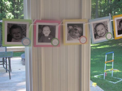 First year photo banner Banner Pictures, First Birthday Photo, Picture Banner, Girl Bday Party, Birthday Traditions, Birthday Photo Banner, First Year Photos, First Birthday Banners, Bday Girl