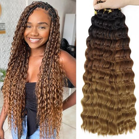 Amazon.com : Eerya Long Curly Braiding Hair 18 Inch 2 Packs Ocean Wave Crochet Hair for Black Women Deep Wave Braiding Hair for Boho Braids（18 inch, 1B） : Beauty & Personal Care Long Curly Crochet Hair, Crochet Wavy Hair, Deep Wave Crochet Hair, Ocean Wave Crochet, Curly Braiding Hair, Ocean Wave Crochet Hair, Wave Crochet, Hair For Black Women, Curly Crochet Hair Styles