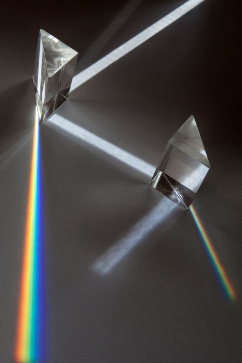 You’ve Never Seen Science Experiments Look Quite Like This | Light refracts and disperses through prisms in a white box, showing the visible color spectrum (red, orange, yellow, green, blue, violet). The separate of white light into these colors, called dispersion, happens when light waves pass through a transparent optical element, like this prism. | Credit: Laura Skinner | From Wired.com Prism Photography, Light Experiments, Visible Light Spectrum, Light Spectrum, Light Refraction, Light Waves, Lemon Uses, Refraction Of Light, Rainbow Light