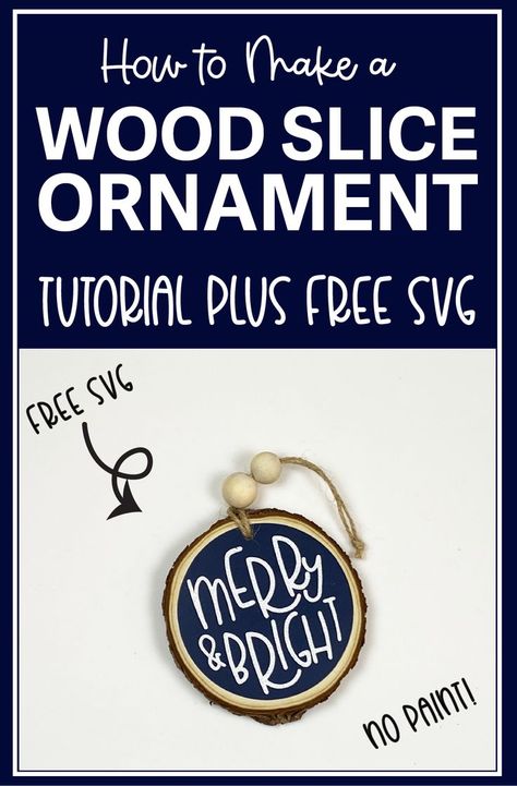 Learn how to create a quick and easy wood slice ornament using only vinyl and your Cricut or Silhouette. This tutorial comes with great tips and tricks to make it simple. Plus a FREE Merry & Bright SVG so you can follow along and create your own ornament. Make these ornaments as gifts, to sell or to enjoy on your own tree this Christmas season. Gifts To Sell, Easter Teacher Appreciation, Wood Slice Ornaments, Easy Wood, Ornament Tutorial, Wood Slice Ornament, Infusible Ink, Htv Vinyl, Bees Knees