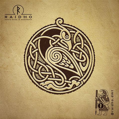 Celtic Bird Design, Celtic Bird Tattoo, Knotwork Tattoo, Celtic Spiral Knot, Pictish Art, Celtic Raven Tattoo, Celtic Drawings, Celtic Bird, Viking Knotwork