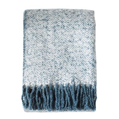 Mohair Throw, Herringbone Throw, Blue Throws, Blue Tassel, Linen Throw, Herringbone Pattern, Sofa Throw, Throw Rugs, Chunky Knit