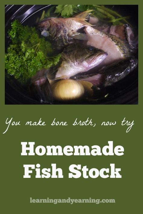 You already know how to make bone broth. It's time to try fish stock made from the carcasses and heads of fresh fish. If there's a fisherman in your family, you're in luck. #fishstock #fishrecipes #fish #realfood Fish Broth Recipe, Fish Stock Recipe, Fish Broth, Make Bone Broth, Preparedness Ideas, How To Make Fish, Survival Foods, Low Carbohydrate Recipes, Fish Head